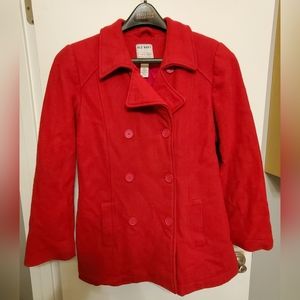EUC Old Navy Red Wool Peacoat L